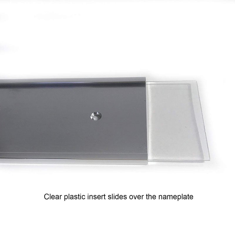 NapTags 10 x 2 Wall or Door Nameplate Holder with Clear Plastic Insert - Pack of 10 (Silver) - Image 1